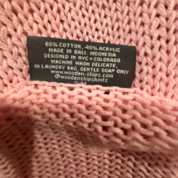 Wooden Ships Hotel Del Sweater Pink Knit Lightweight Pullover s\m - Picture 4 of 4